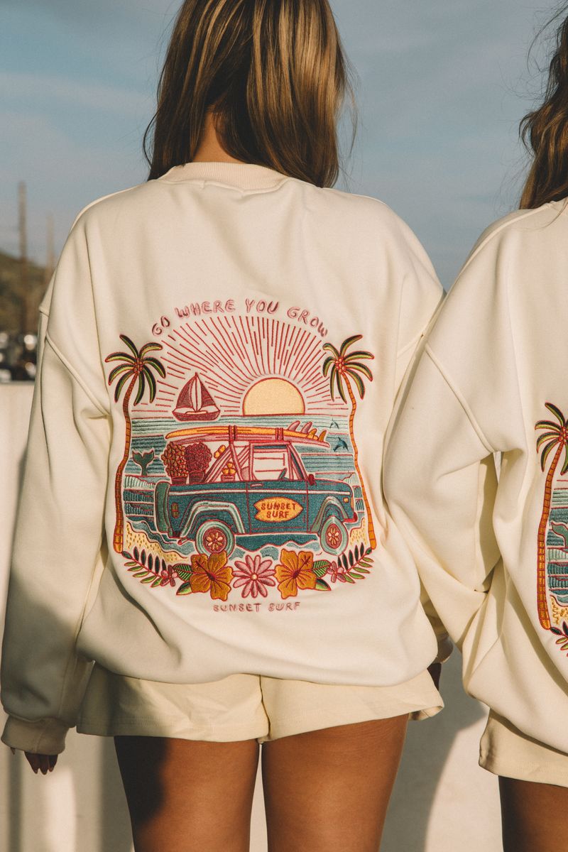 Go Where You Grow - Crewneck – SUNSET SURF APPAREL