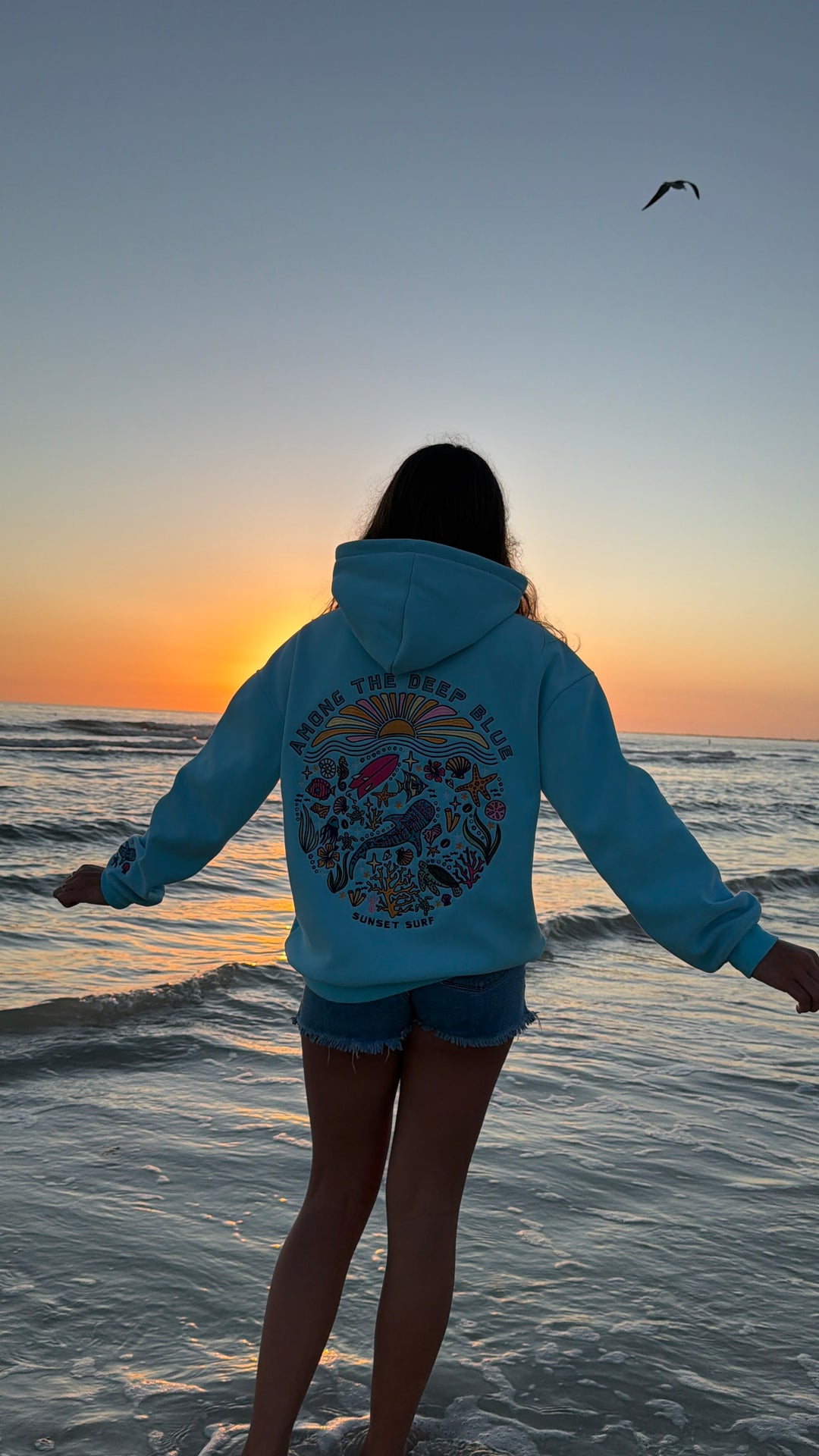 Blue Whale Shark Tropics Hoodie