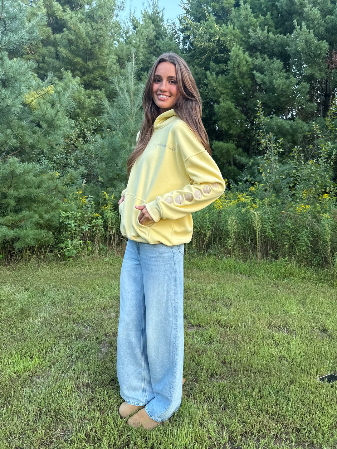 Yellow Coastal Bloom Hoodie