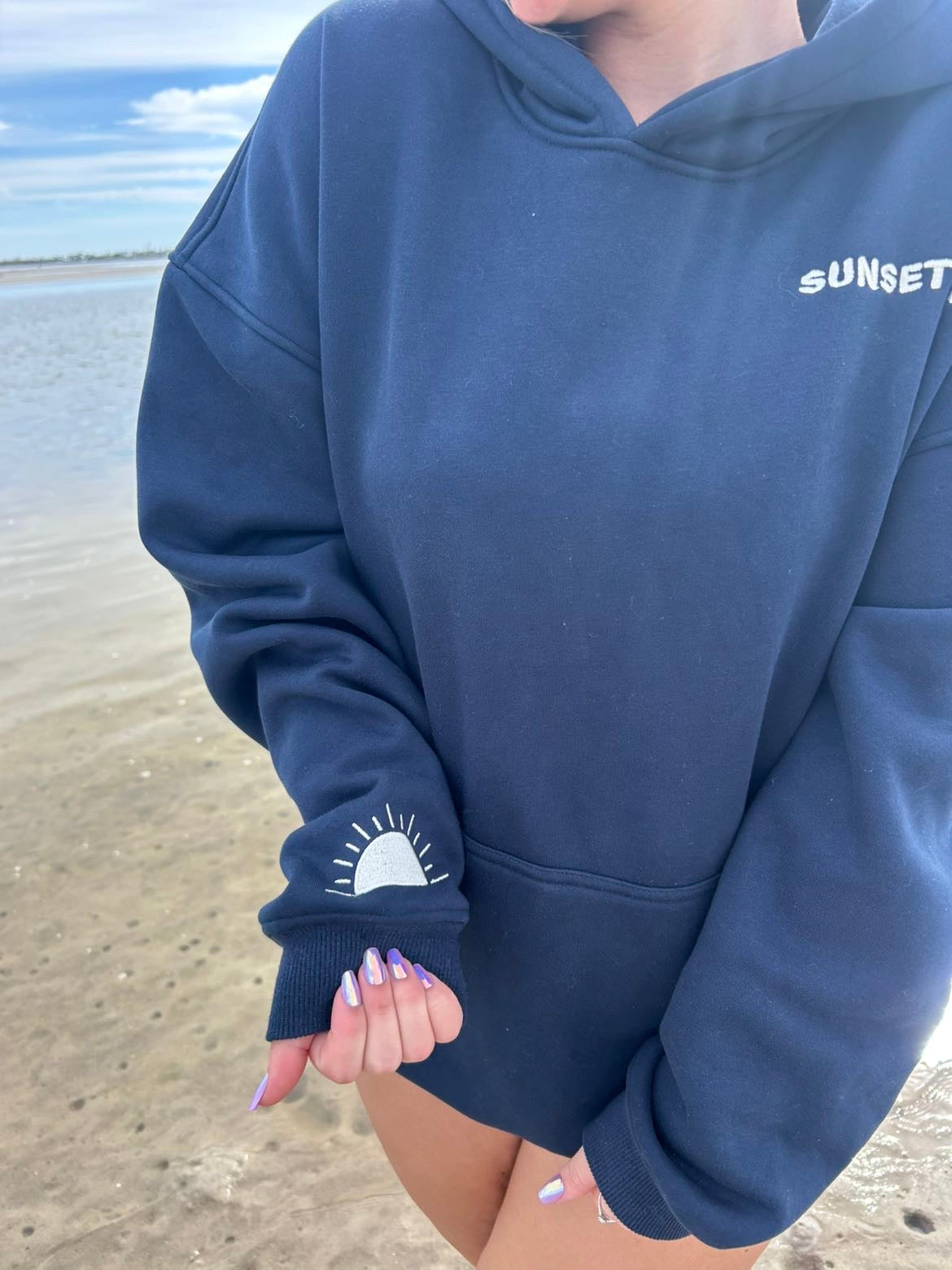 Slow Down Enjoy The Ride Embroidered Hoodie – SUNSET SURF APPAREL