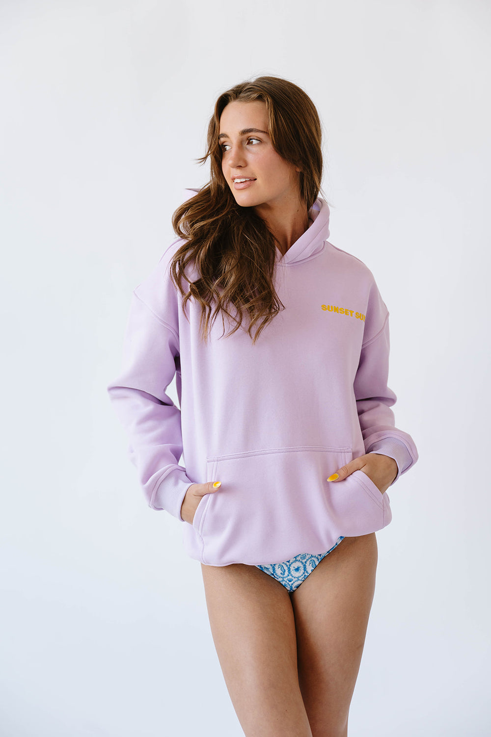 Under The Sea Embroidery Hoodie Purple