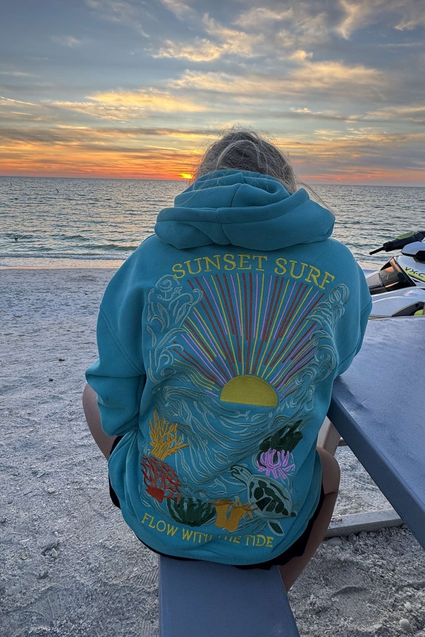 Under The Sea Embroidery Hoodie 🌊🐟🪸 – SUNSET SURF APPAREL