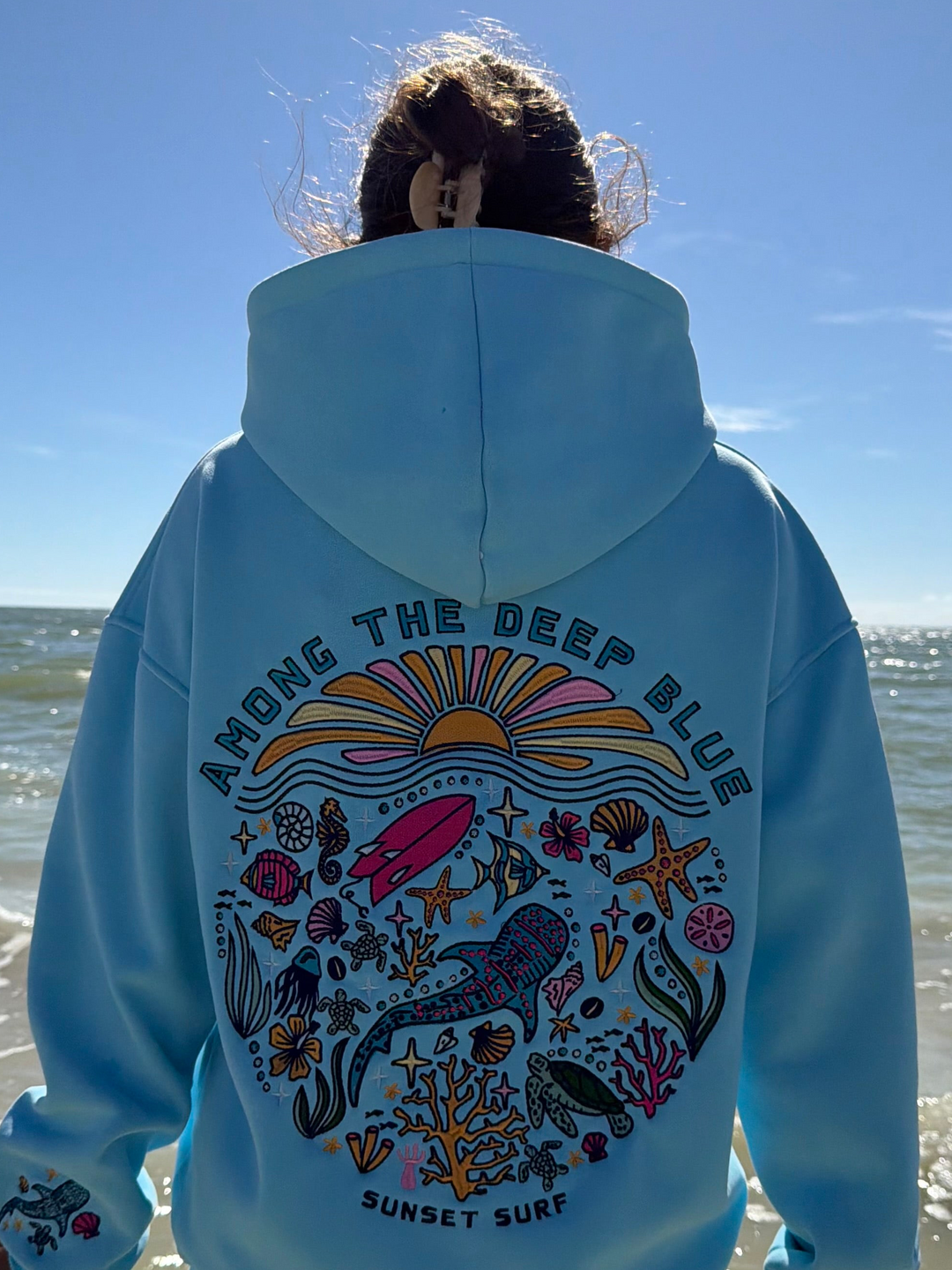 Blue Whale Shark Tropics Hoodie