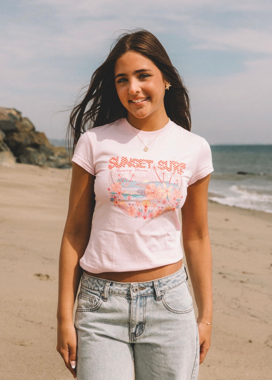 Pink Chase The Wave Baby Tee