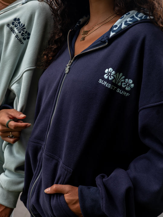 Palm Tropics Zip Up Sweatshirt