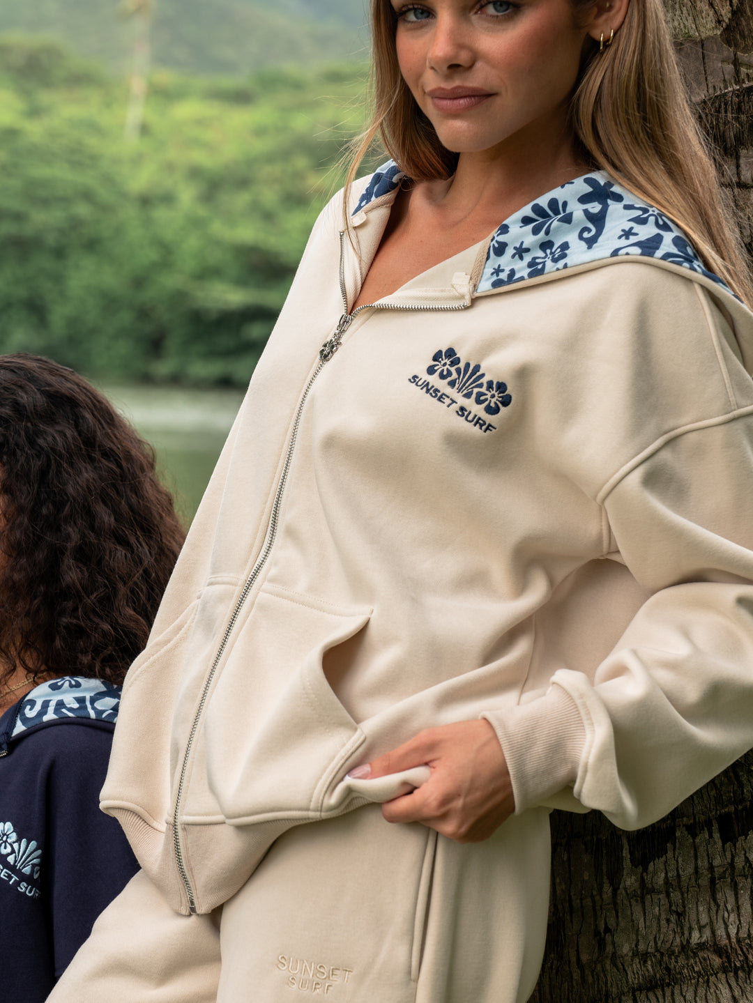 Palm Tropics Zip Up Sweatshirt