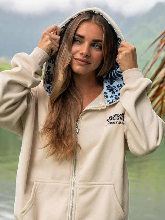 Palm Tropics Zip Up Sweatshirt