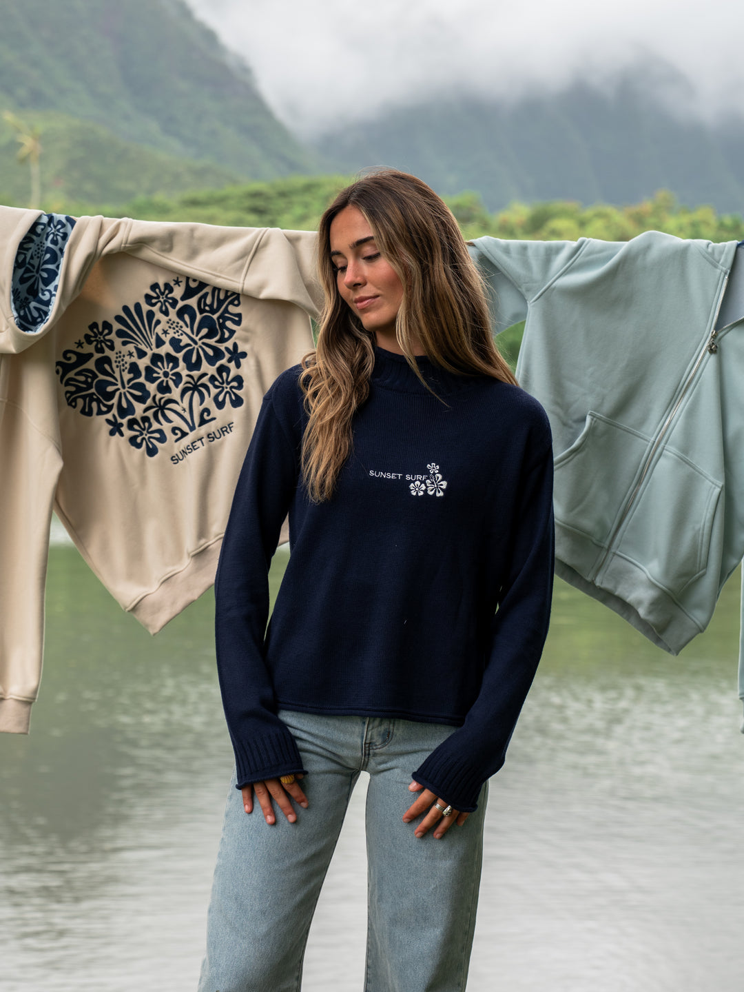 Hibiscus Roll Neck Sweater