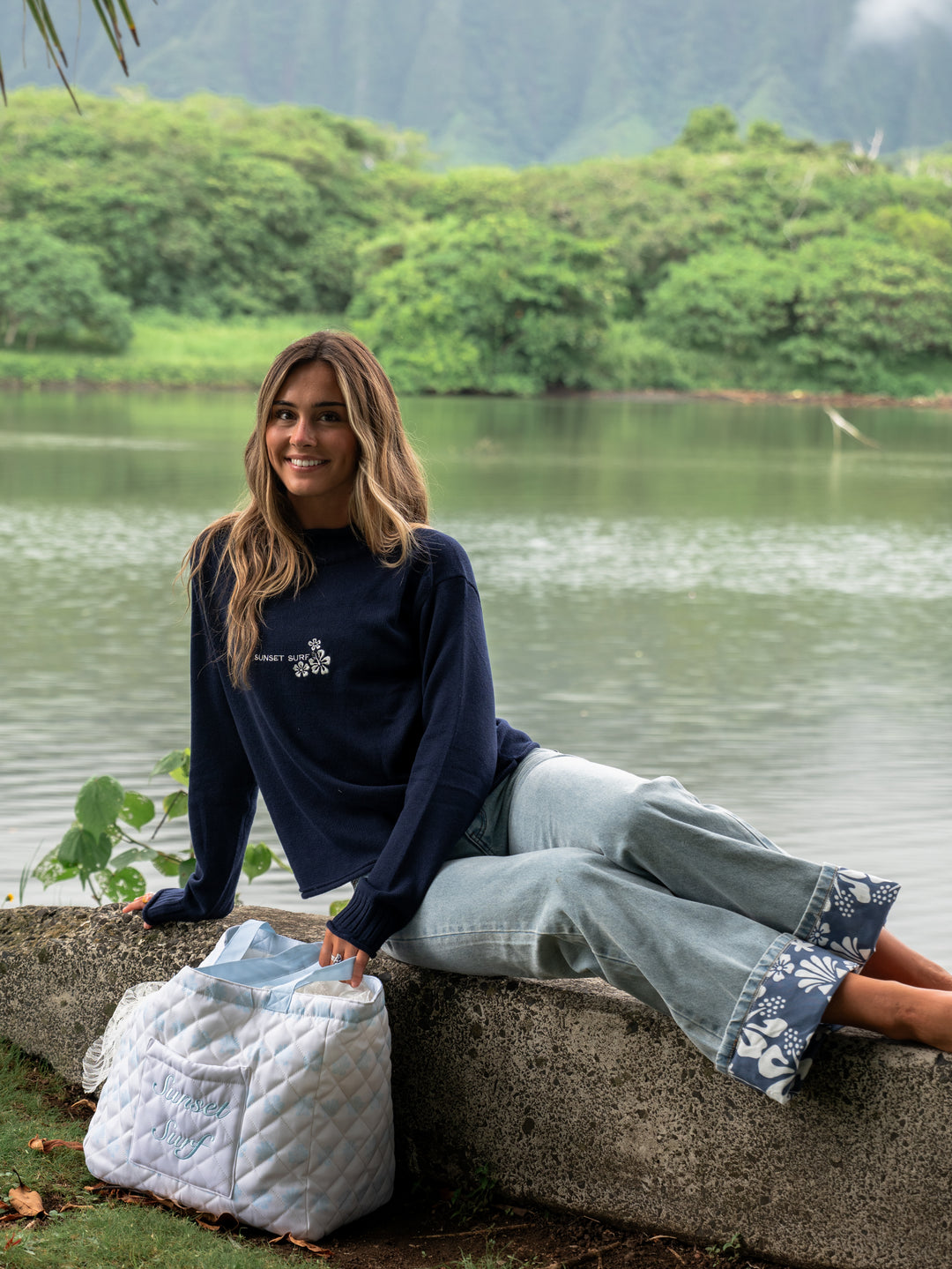 Hibiscus Roll Neck Sweater