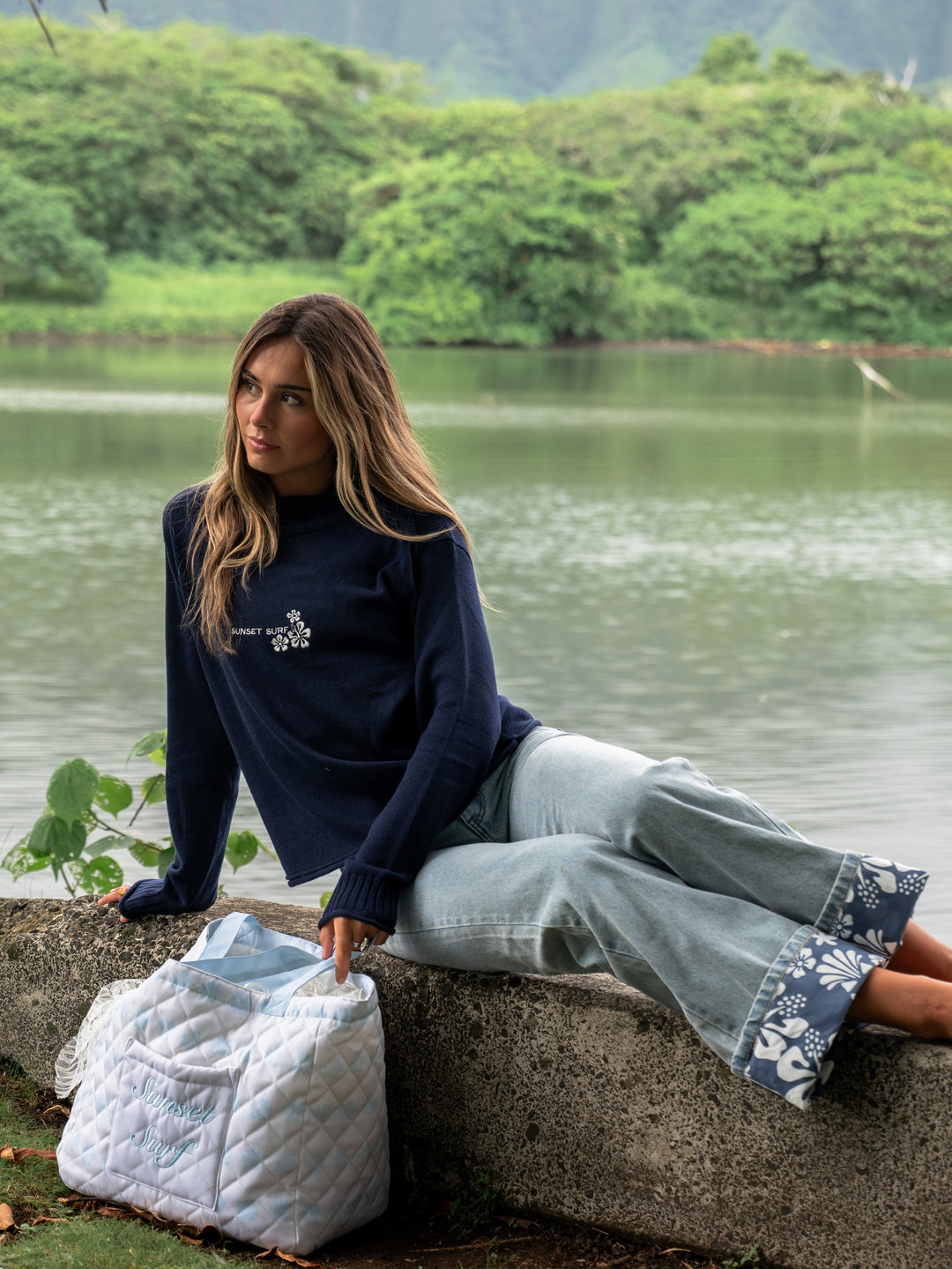 Hibiscus Roll Neck Sweater