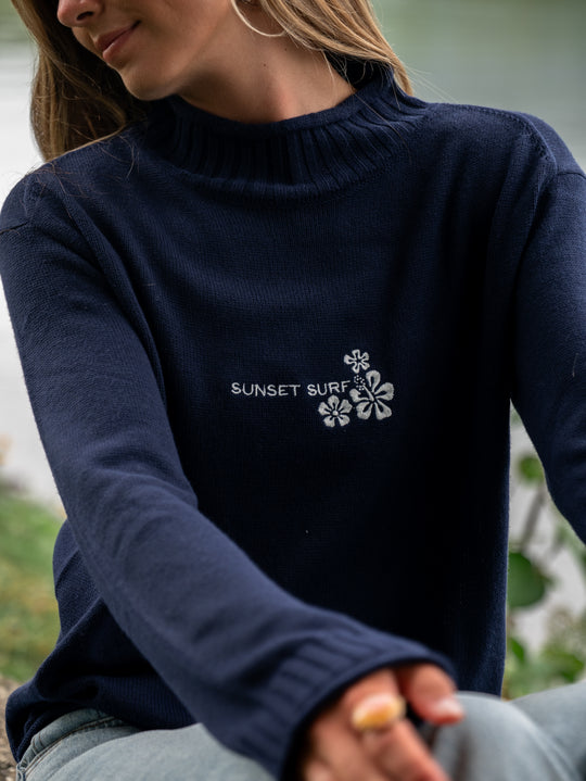 Hibiscus Roll Neck Sweater